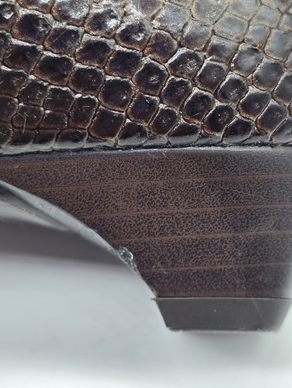 Vintage Peter Kaiser Genuine Snakeskin Low Heels | Size 8 Dark Academia Indie - Picture 15 of 16